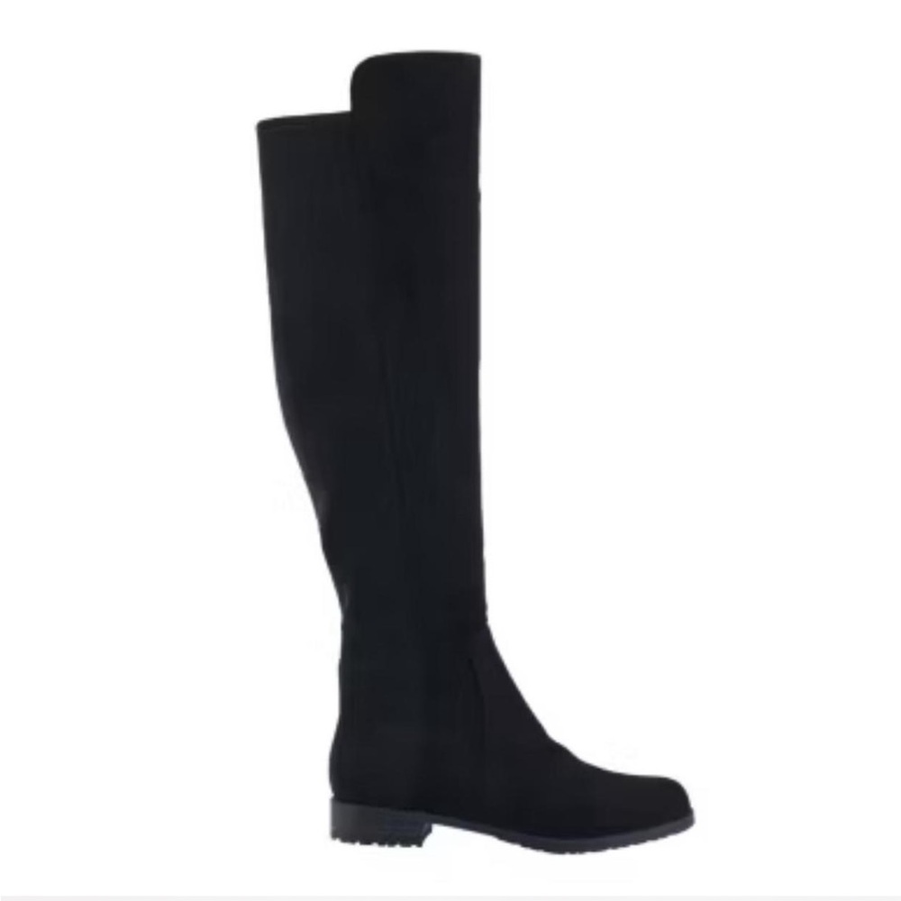 Unisa Black Over the Knee Boots Sleek Suede Style